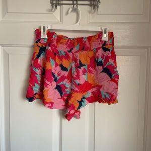 Multicolored, floral print comfy shorts